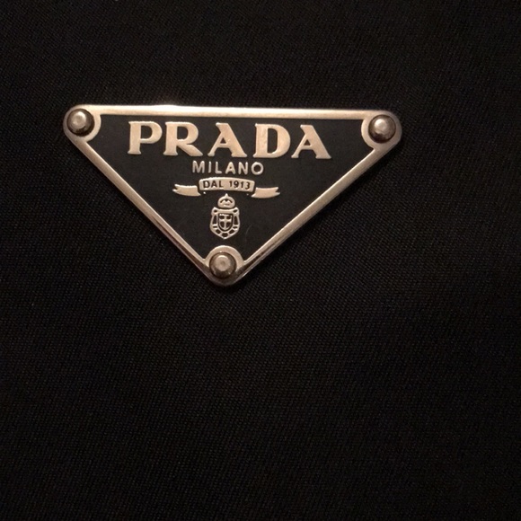 PRADA Purse in Black fabric - corners & handle leather . Leather binding - Picture 12 of 12